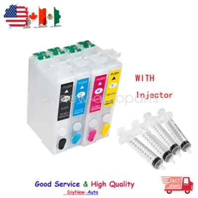 Refillable Ink Cartridge with chip 232 232XL Fit Epson WF-2950 2930 XP-4200 US - Image 1 of 4