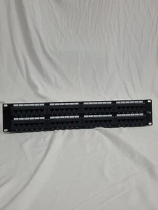 USED CAT5e 48 Port Patch Panel RJ45 110 UL Network Ethernet 19" Rack Mount 2U - Picture 1 of 2