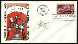 USA, SCOTT # 1104, CACHETCRAFT FDC COVER OF 1948 BRUSSELS UNIVERSAL EXHIBITION - Picture 1 of 1