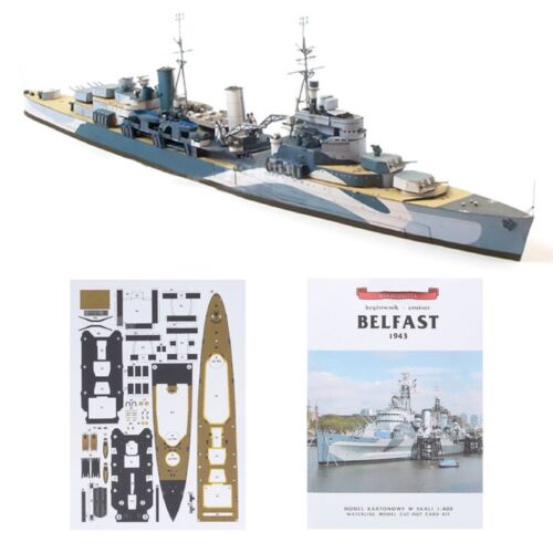 1:400 British Belfast Light Cruiser Set Battleship Paper Model Puzzle DIY Kits