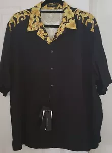 VERSACE Men’s Baroque Logo Medusa Print shirt Black/gold 43/3XL NWT $850+ - Picture 1 of 13