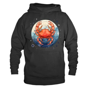 Felpa con cappuccio grafica astrologica oroscopo segno zodiacale cancro - Foto 1 di 10