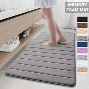Premium Memory Foam Bath Mat Soft Non-Slip Absorbent Bathroom Rug Shower Carpet - Picture 1 of 91