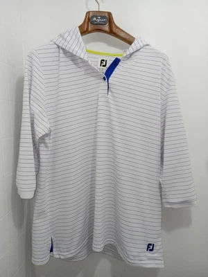 Polo FootJoy Mujer Manga 3/4 Azul Pin Rayas Con Capucha Talla XL **DEFECTO** Foto 1 de 4