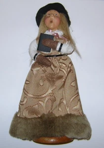 Vintage Weihnachtslied Holzsockel 9" Holiday viktorianische Puppe Figur, kostenloser Versand! - Bild 1 von 5