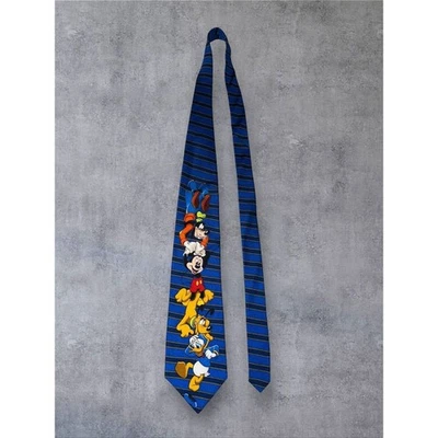 Corbata de seda Disney Mickey Mouse & Friends azul a rayas unisex talla única Foto 1 de 4