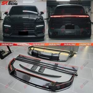 Carbon Fiber Front Rear Lip Side Skirts Wing For Porsche Cayenne Coupe 2024-2026 - Picture 1 of 35