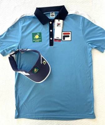 NUEVO Polo y Visera Oficial FILA Tenis ATP BNP Paribas Abierto Para Hombre Mediano M Foto 1 de 4