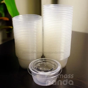 Premium Quality 2oz Large Jello Jelly Shot Souffle Portion Cups With Lids Clear - Picture 1 of 1