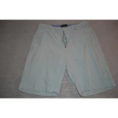 35951 Nautica Seersucker Shorts Blue Striped Cotton Size 32 Mens - Image 1 of 4