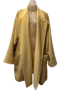 Abrigo Gianni Versace ESTATE Amarillo Lana/Seda~Cinturón Reversible~Forrado~L/XL~Ver Desc - Imagen 1 de 13