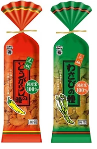 Echigo Seika, Hot Rice Cracker, Tougarashi / Wasabi no Tane, 80g - Picture 1 of 3
