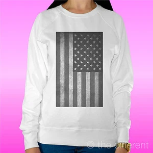 Light Women's Sweater White 'Vintage American Flag' - Picture 1 of 1