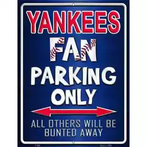 Yankees Metal Parking Sign 12"x 18" for Home Wall Door Garage Novelty Decor - Picture 1 of 1