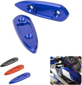 Pair Mirror Hole Cover Cap For Yamaha YZF-R3/R25 2015-2018 Block Off Base Plate - Picture 1 of 22