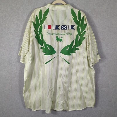 Hama Denim Shirt Men 4XLB International Cup Embroidered Big Print Back Crest Y2K - Image 1 of 4