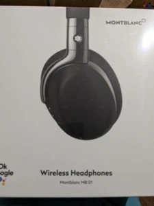 MONTBLANC original MB 01 over-ear headphones black Soft Leather New and Unopened - Picture 1 of 3