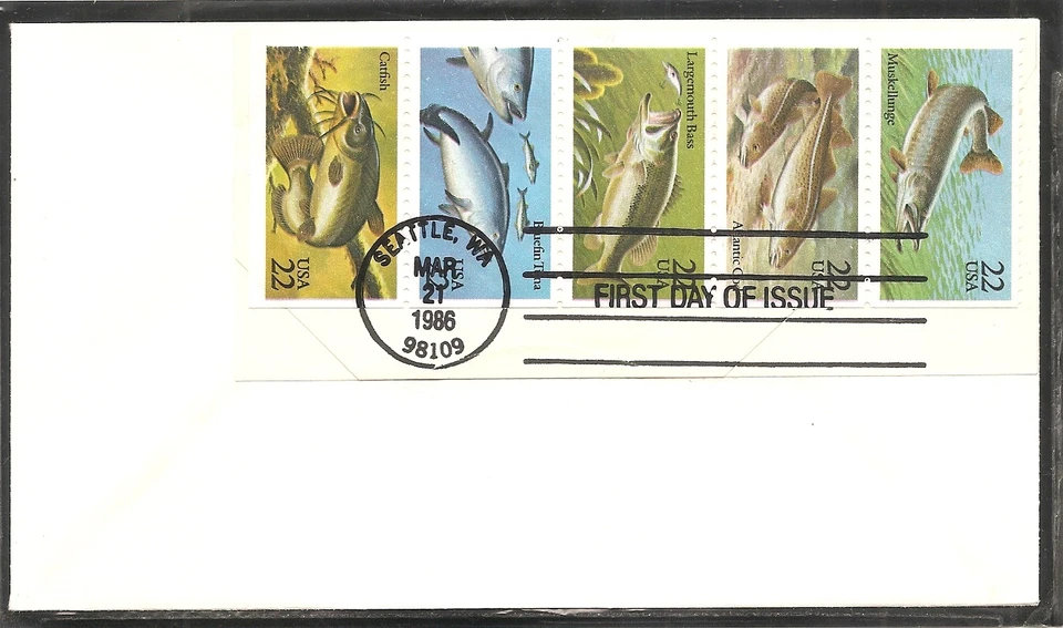US SC # 2209a Fish -Booklet - FDC. Uncacheted - Image 1 of 1