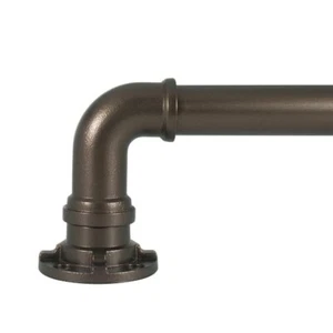 Decopolitan Industrial Wrap Around Adjustable Curtain Rod 18"-36" Bronze 1" - Picture 1 of 11