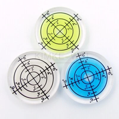 3PCS Bulls-eye Bubble Degree Mark Surface Circular Spirit Level Measuring 32x7mm - Image 1 of 4