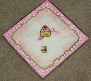 Vintage Fruit of the Loom 2 Ladies Handkerchiefs ~White with lace~ Full Size~NIB - Picture 1 of 2