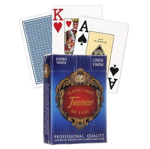 Fournier 818 Linen Finish Poker Playing Cards Deck Jumbo Index Blue 10023231 - Picture 1 of 5