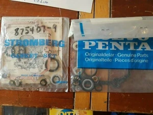 OEM NOS LOT o 2 Volvo Boat Engine Sterndrive Carburetor Repair Kit Gasket 875407 - Picture 1 of 3