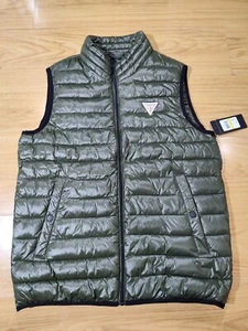 Guess Mens Green Puffer Vest Size Mens Medium - Picture 1 of 5
