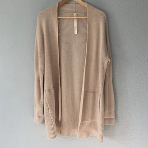Lululemon Cashlu Sweater Women Size M/L White Opal Pockets Open Cardigan Soft - Picture 1 of 13