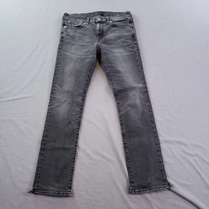 Madewell Jeans Mens 31x32 Black Everton Wash Slim Faded Preppy Low Rise J9523 - Picture 1 of 21