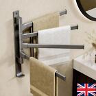 Swivel Towel Rack Stainless Steel 4-Arm Towel Bar Wall Mounted Rack With Hook