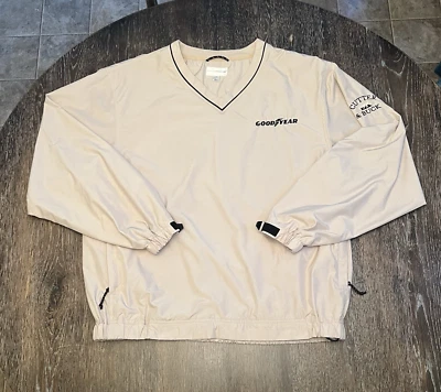 Cortavientos Goodyear Tires beige manga larga cortavientos cortador y buck talla XL Foto 1 de 4