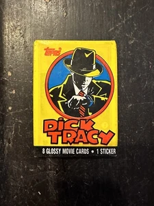 1990 TOPPS DICK TRACY MOVIE CARDS SEALED 8 CARD 1 STICKER WAX PACK - Picture 1 of 4