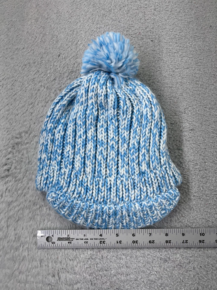 Gorro para mujer talla única azul tejido ala pico forrado acrílico pompón Foto 1 de 4