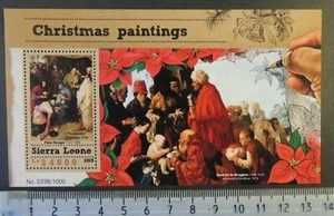 Sierra Leone 2015 christmas art religion nativity women flowers ponsetias - Picture 1 of 1