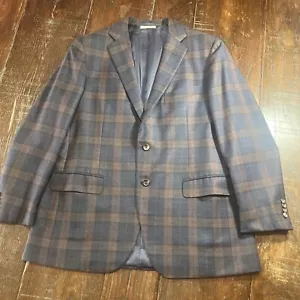 Belvest Made in Italy Wool Sport Coat Blazer Plaid Sz 54 Drop 7R Excellent Cond - Picture 1 of 10