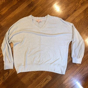 Philosophy Damenpullover grau V-Ausschnitt Gr. Large locker gebändert Taille & Bündchen - Bild 1 von 7