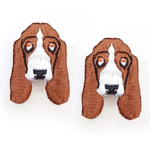 2pcs Brooch Pin Embroidery Cartoon Lifelike Basset Hound Dog Children Unique - Picture 1 of 4