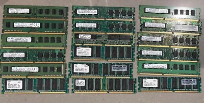 Lot of 18 Mixed Samsung Desktop Memory 256MB 1GB 4GB - Image 1 of 4