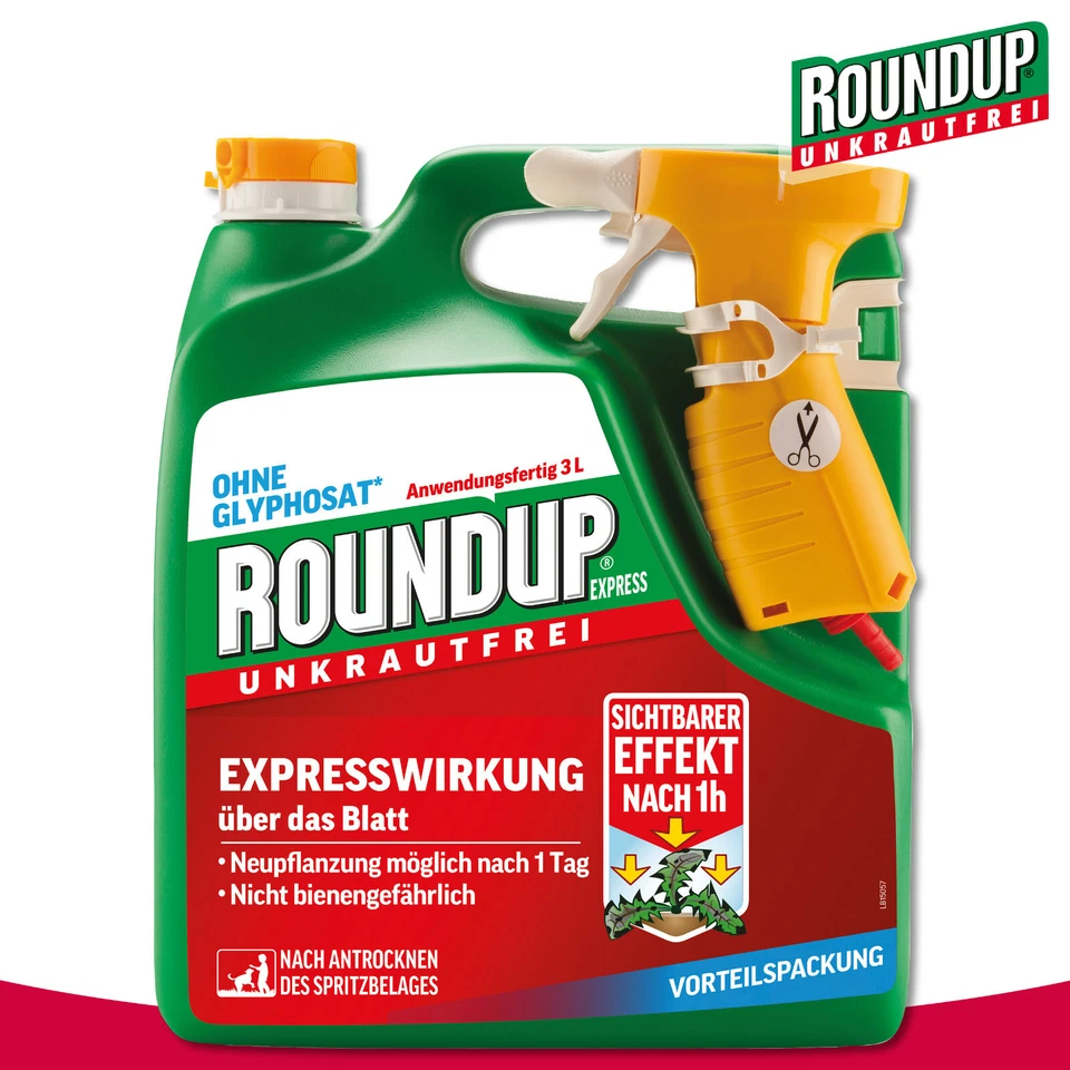 Roundup Unkrautfrei 3 l Express Sprühsystem Vorteilspackung Brennnessel - Bild 1 von 1