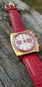 CAUNY Chronograph Wrist Watch Vintage 1970s Working Cal Valjoux 7733 - Picture 1 of 6
