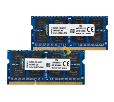 Kingston 2x 8 GB DDR3 1600MHz 2RX8 PC3-12800S 204pin SODIMM Laptop-Speicher RAM- - Bild 1 von 4