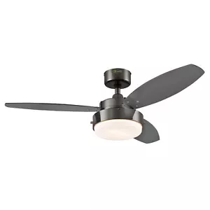 Ceiling fan with LED lighting 107 cm Gun Metal 42" Indoor Fan with Pull cords - Picture 1 of 4