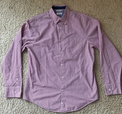 Camisa de vestir para hombre Nordstrom 1901 roja y blanca a cuadros de algodón manga larga pequeña Foto 1 de 4