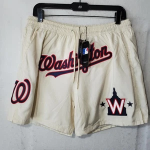 Washington Nationals Shorts Mens Large Egg Cream MLB Baseball Mesh Lined - Picture 1 of 16