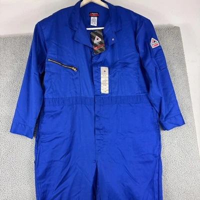 Bulwark Flame Resistant Coveralls Mens 52 Regular Blue CAT 2 NFPA 2112 CLD4RB3 - Image 1 of 4