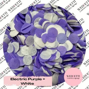 Electric Purple+ White Mix paper confetti circles - Biodegradable (grams) - Picture 1 of 5