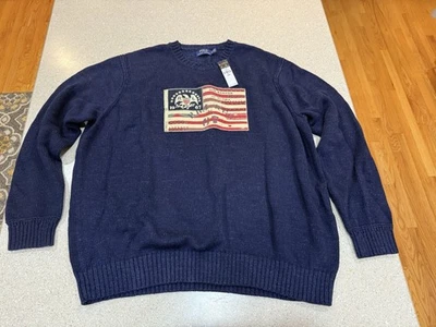 Polo Ralph Lauren Suéter Masculino Bandeira Americana 1967 Bordado EUA Malha Tamanho 3XLB - Imagem 1 de 4