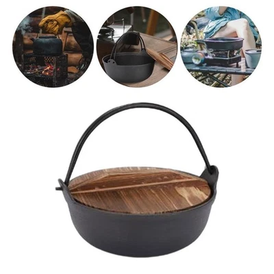 Cast Iron Hanging Pot Camping Pot Kitchen Camping Shabu Cast Iron Hot Pot - Image 1 of 4