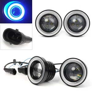 1 Pair 2.5” COB Fog Light LED Projector Blue Angel Eye Halo Ring Driving Bulb - Picture 1 of 9
